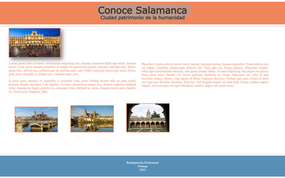 Proyecto desarrollo web Conoce Salamanca Ciudad patrimonio de la humanidad