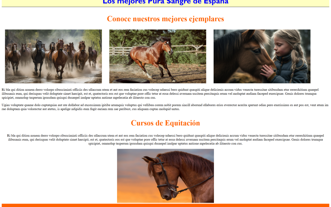 Proyecto desarrollo web sobre caballos